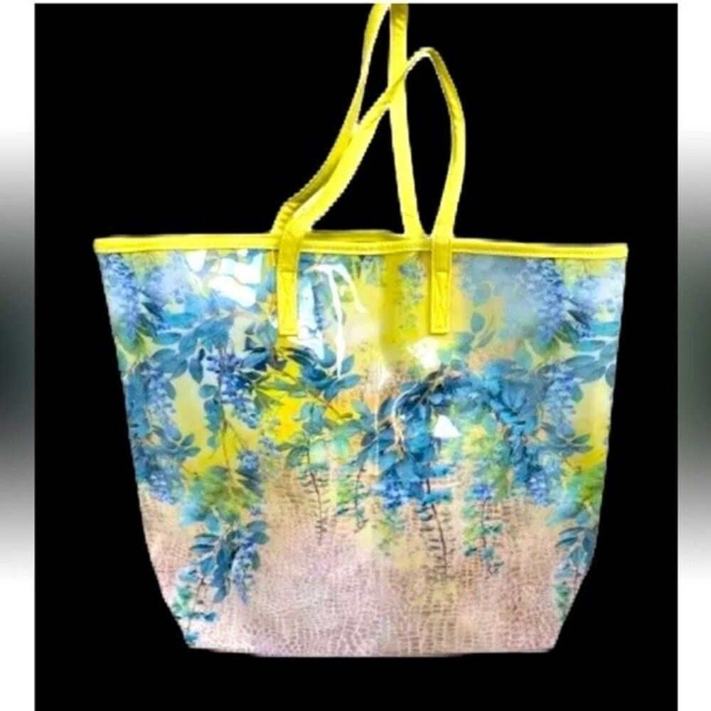 BEBE Limited Edition Spring Garden Colorful Beach Tote Bag Purse New